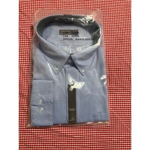 Oak Hill Premium Men's Blue Supima Cotton Non Iron Button Down Shirt  20 36 37T